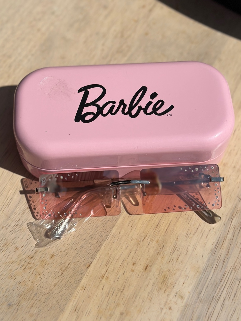 Aldo x Barbie Pink Rimless Sunglasses with Pink Branded Case